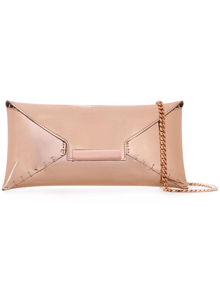 Casadei - Metallic (grey) Envelope Clutch Bag - Women - Nappa Leather/polyurethane - One Size, Nappa Leather/polyurethane