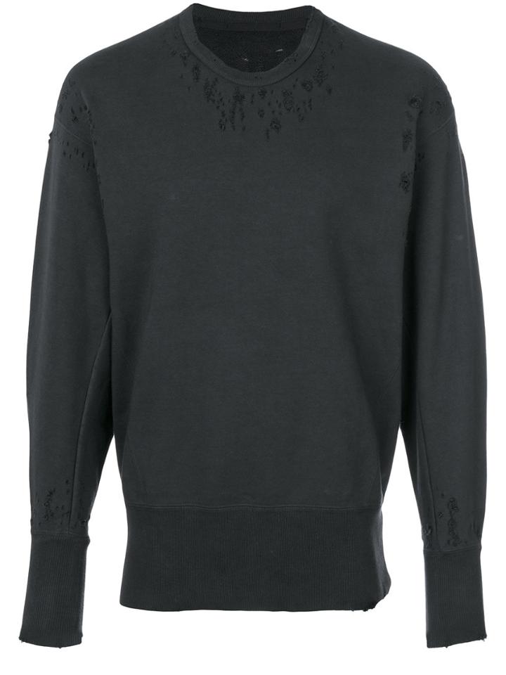 Julius Distressed Long Sleeved Jumper - Grey
