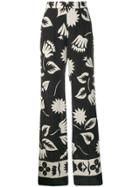 Etro Floral Print Wide Leg Trousers - Black