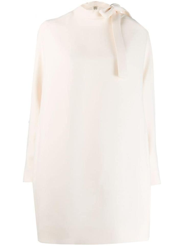 Valentino Short Bow Ribbon Dress - Neutrals