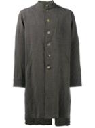 By Walid Buttoned Coat, Men's, Size: Small, Brown, Linen/flax/cotton