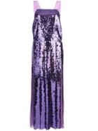 Tibi Sequin Flared Dress - Pink & Purple