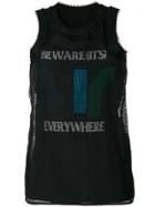 Sacai Beware Everywhere Mesh Tank Top - Black