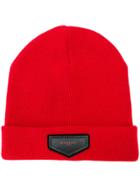 Givenchy Logo Plaque Beanie - Red