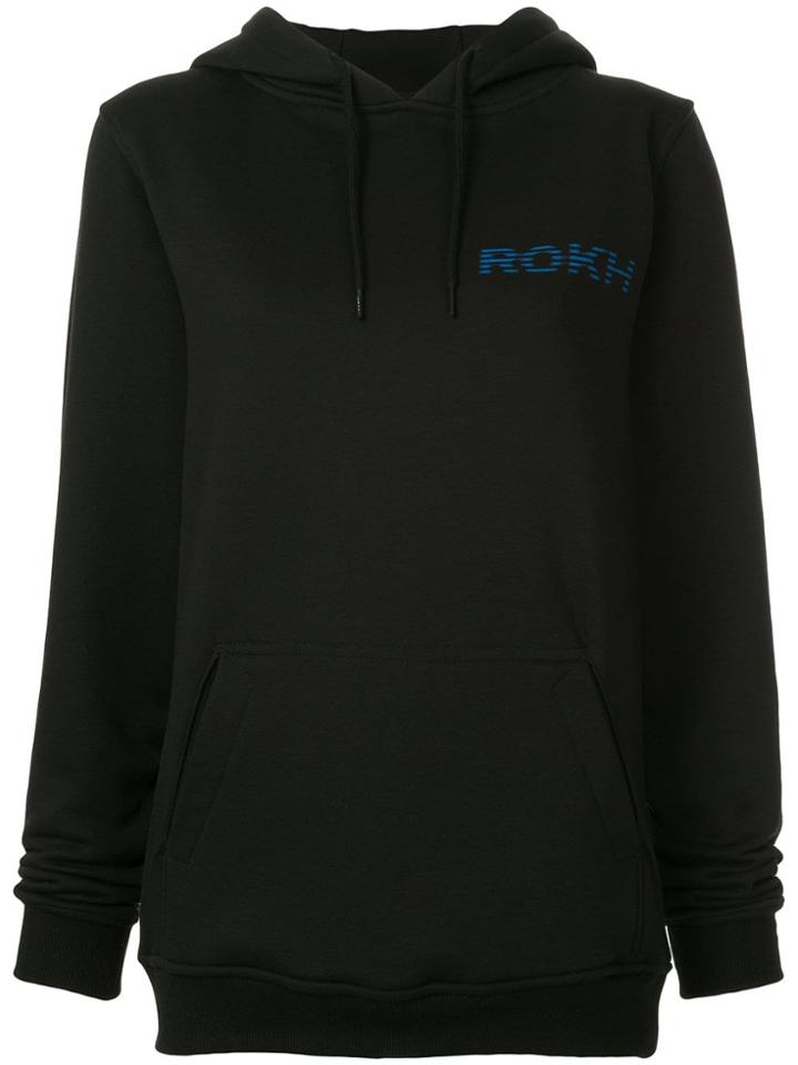 Rokh Logo Print Hoodie - Black