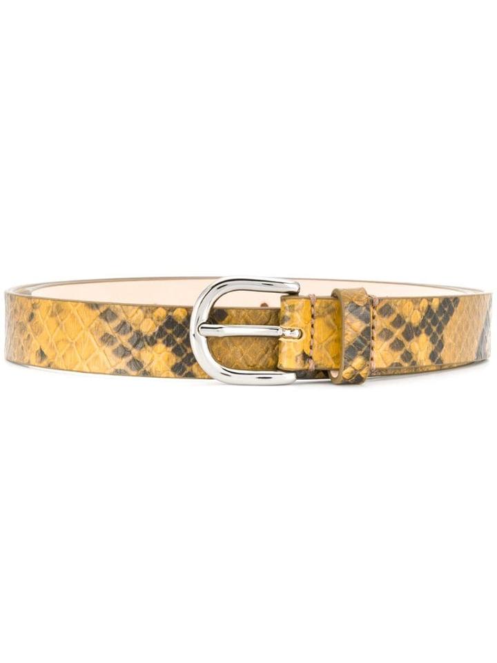 Isabel Marant Snakeskin Effect Belt - Yellow