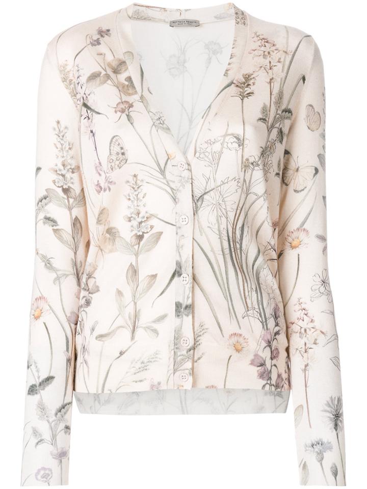 Bottega Veneta Wild Flowers Cardigan - Nude & Neutrals