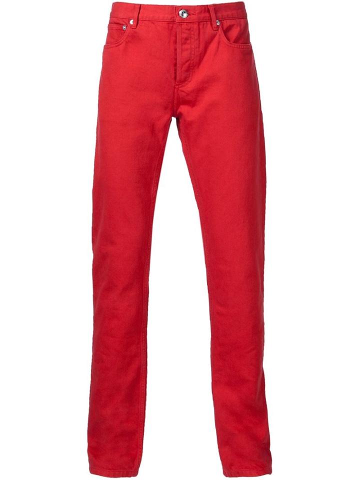 A.p.c. Classic Chinos, Men's, Size: 30, Red, Cotton