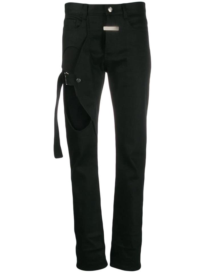 Zilver Open Leg Straight Trousers - Black
