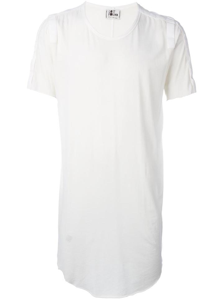 Lost & Found Ria Dunn Trim Detail Long 'taped' T-shirt, Men's, Size: Medium, White, Cotton