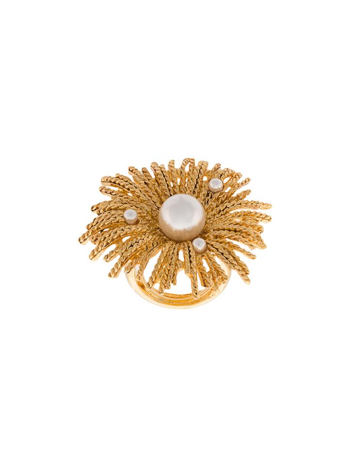 Oscar De La Renta Pearl Burst Ring - Metallic