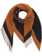 Burberry The Burberry Bandana In Crest Detail Wool Cashmere - Brown