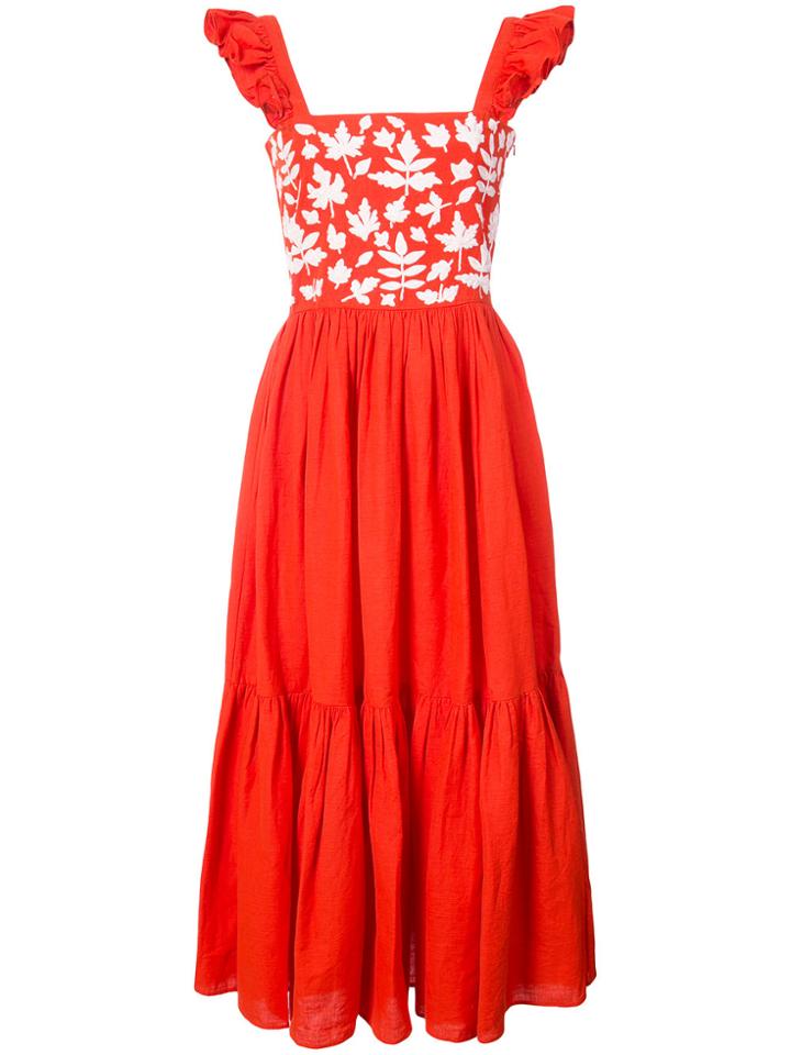 Carolina K Tiered Leaf Print Dress