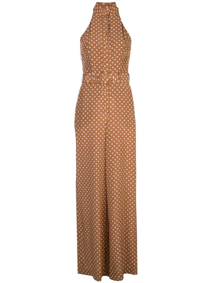 Zimmermann Polka Dot Halterneck Jumpsuit - Brown