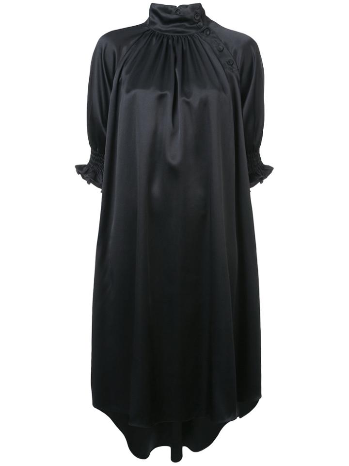 Adam Lippes Flared Mock-neck Midi Dress - Black