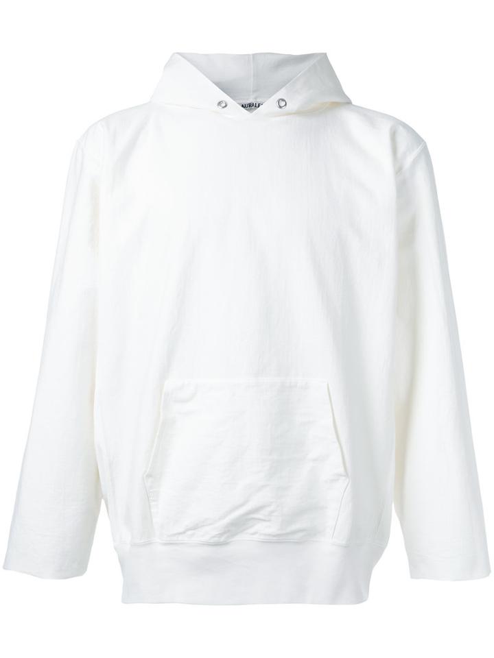 Auralee Plain Hoodie, Men's, Size: 3, White, Cotton