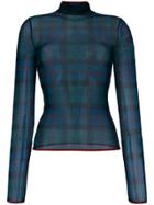 Esteban Cortazar Turtle Neck Second Skin Top - Blue