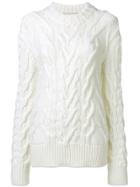 Nina Ricci Oversized Cable Knit Sweater - White