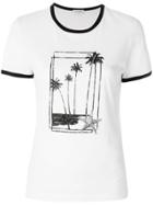Saint Laurent Palm Print Ringer T-shirt - White