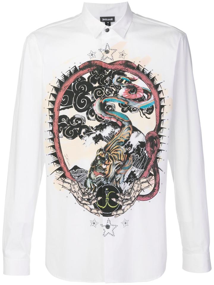 Just Cavalli Snake Print Shirt - White