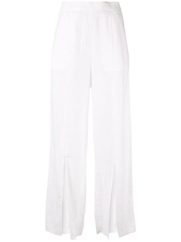Venroy Split Wide Leg Trousers - White