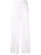 Venroy Split Wide Leg Trousers - White