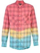 Amiri Tie Dye Distressed Plaid Shirt - Multicolour