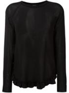 Simone Rocha Semi-sheer Frill Sweater, Women's, Size: Xs, Black, Viscose/cotton