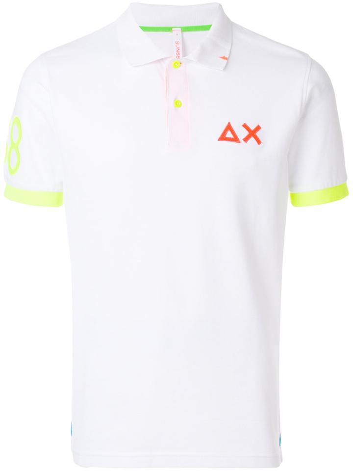 Sun 68 Front Logo Polo Shirt - White