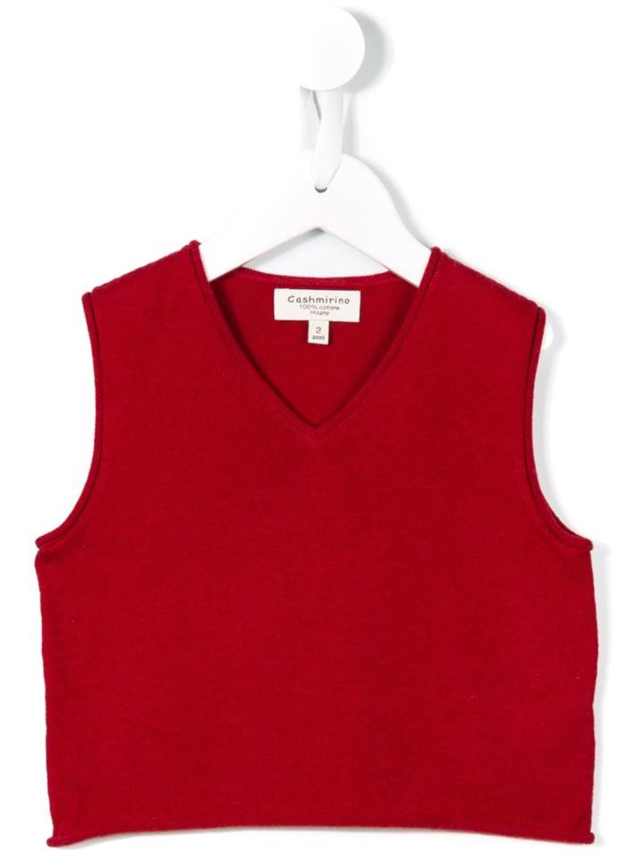 Cashmirino Sleeveless Jumper, Boy's, Size: 6 Yrs, Red