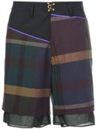 Kolor Checked Layer Shorts - Multicolour