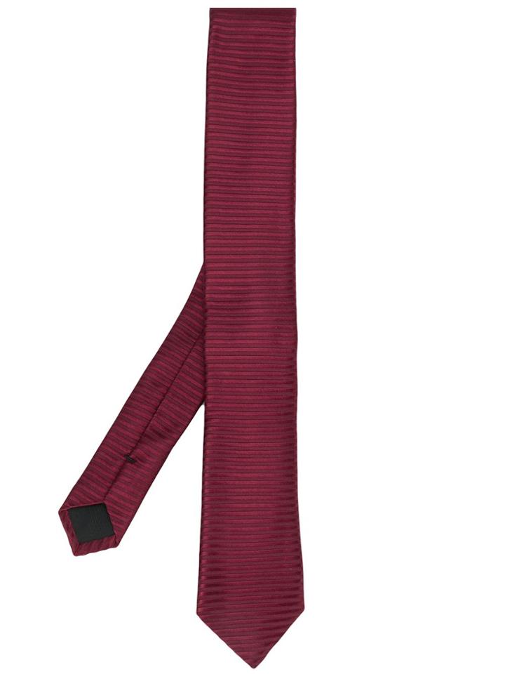 Boss Hugo Boss Pointed Tip Silk Tie - Red