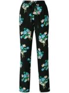 Red Valentino Floral Print Trousers - Black