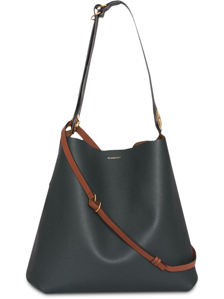 Burberry The Leather Grommet Detail Bag - Blue
