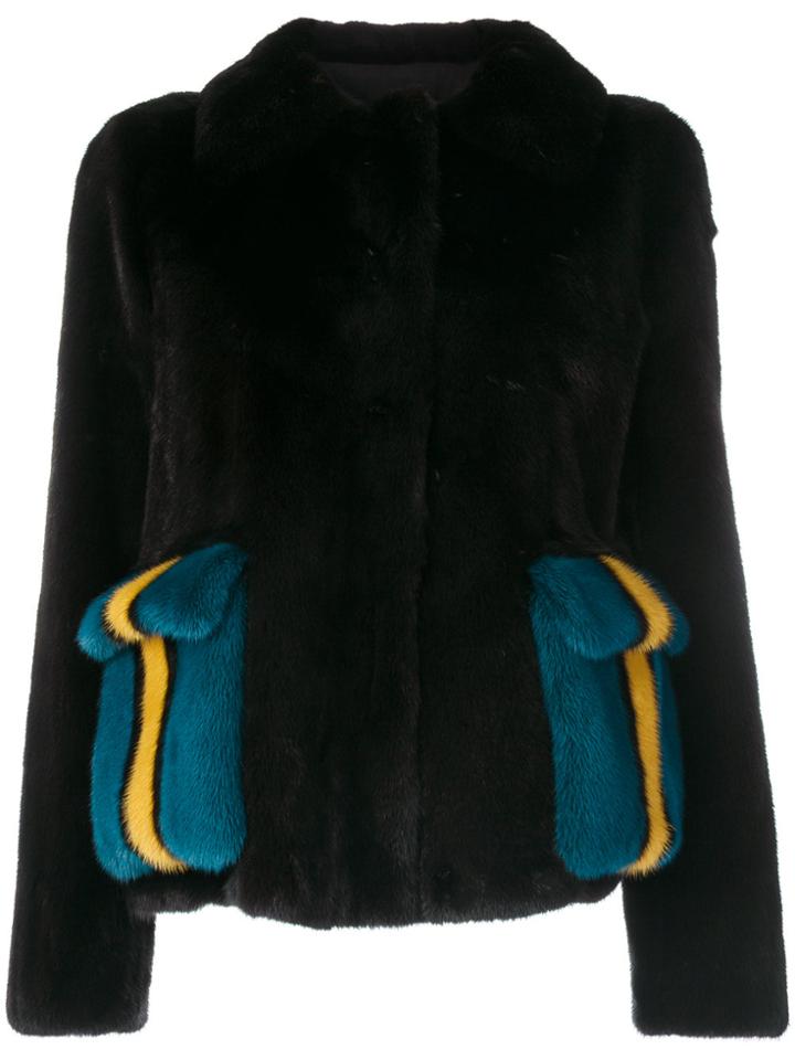 Blancha Contrast Pocket Jacket - Black