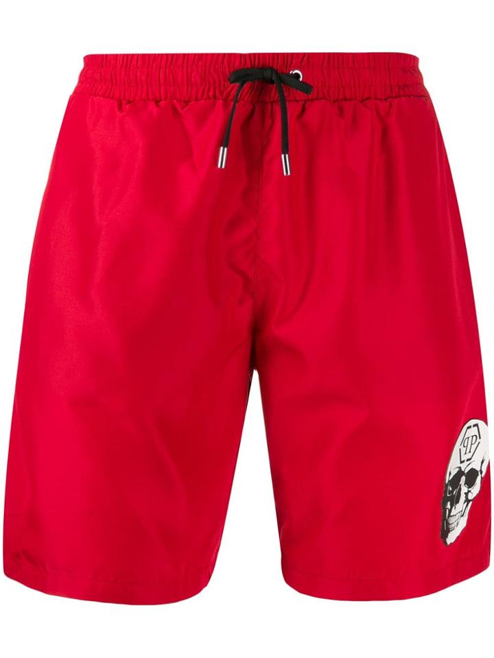 Philipp Plein Skull Swim Shorts - Red