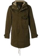 Ten-c Drawstring Hooded Coat - Green