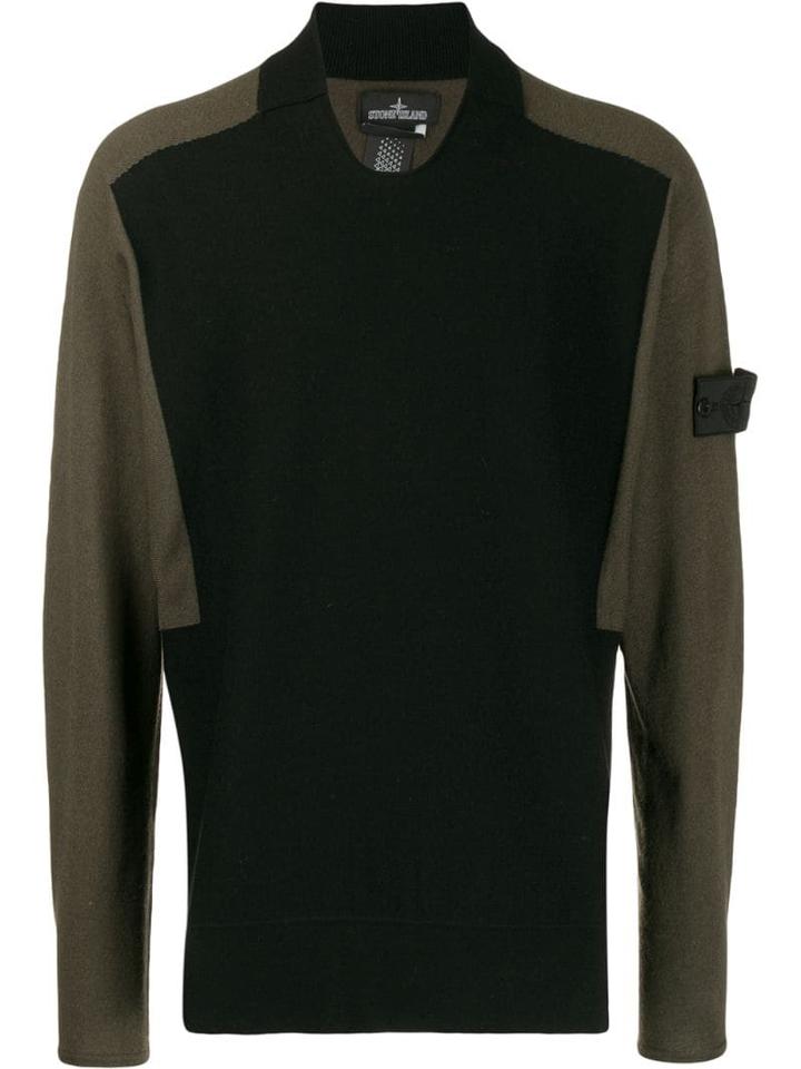 Stone Island Shadow Project Contrast Sleeve Jumper - Black