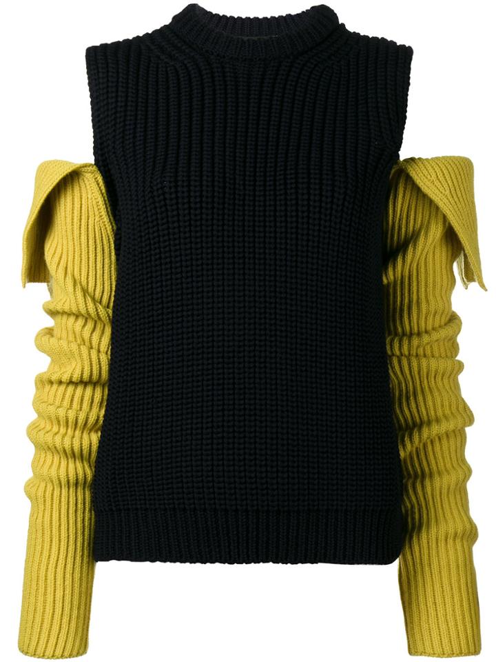 Calvin Klein 205w39nyc Cold Shoulder Ribbed Jumper - Blue