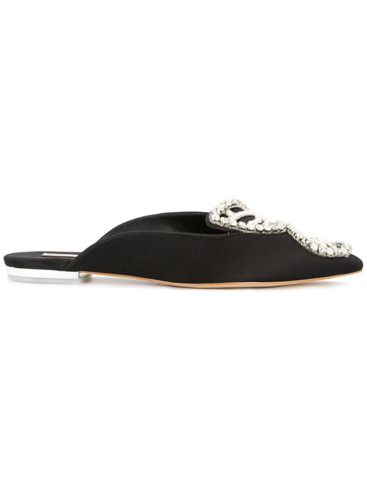 Sophia Webster Butterfly Pearl Mules - Black