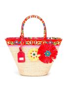 Dolce & Gabbana Kids 'carretto Con Rose' Beach Bag, Girl's, Nude/neutrals