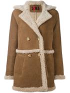 Sonia By Sonia Rykiel Double Breasted Coat, Women's, Size: 38, Brown, Sheep Skin/shearling