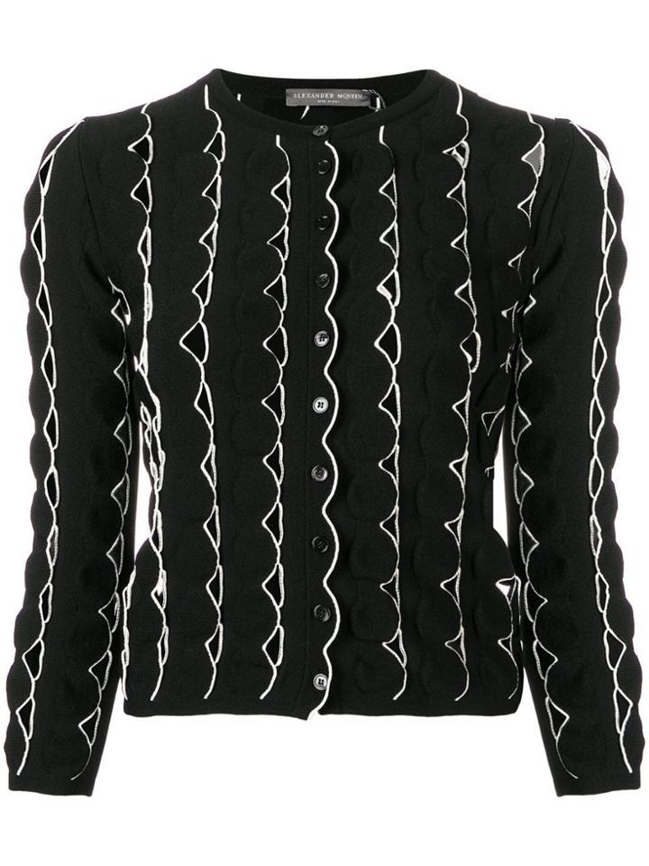 Alexander Mcqueen Cut Out Details Cardigan - Black