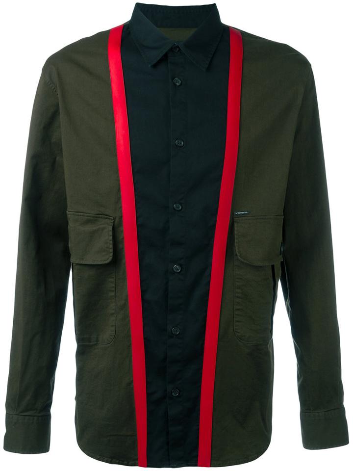 Dsquared2 - Block Colour Panelled Shirt - Men - Cotton/polyester/polyurethane/pvc - 46, Green, Cotton/polyester/polyurethane/pvc