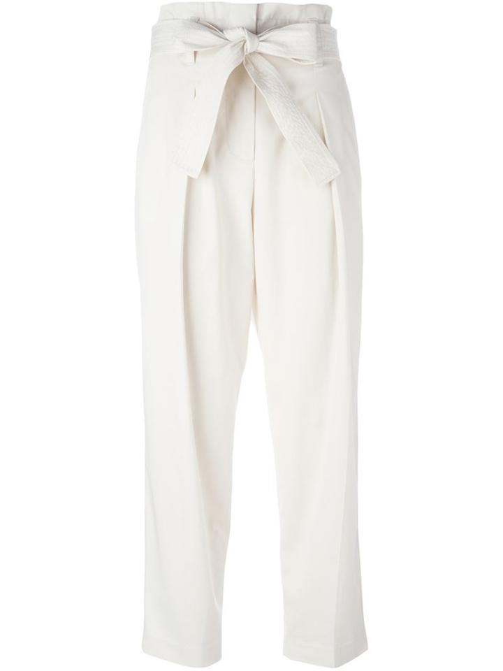 3.1 Phillip Lim Pleated Cropped Trousers, Women's, Size: 4, Nude/neutrals, Cotton