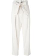 3.1 Phillip Lim Pleated Cropped Trousers, Women's, Size: 4, Nude/neutrals, Cotton