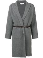 Fabiana Filippi Belted Knit Coat - Grey
