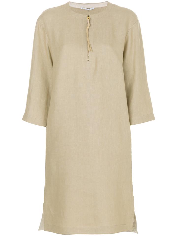 Agnona Tie Neck Dress - Nude & Neutrals