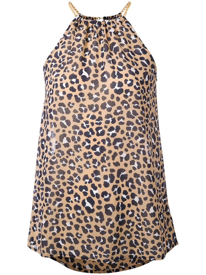 Michael Michael Kors - Lenus Leo Blouse - Women - Polyester - M, Nude/neutrals, Polyester