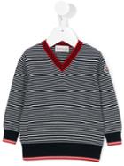 Moncler Kids Striped V-neck Sweater, Boy's, Size: 18-24 Mth, Black